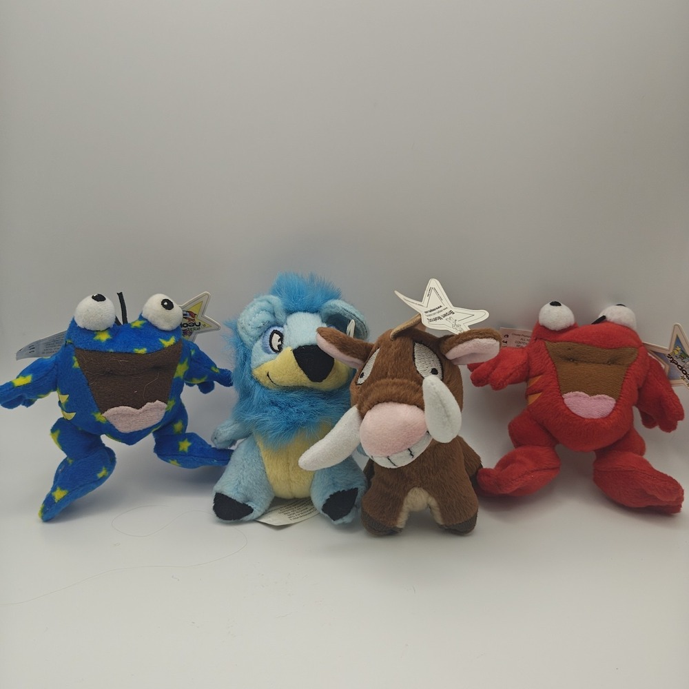 Lot of 4 Vintage 2004 Neopets Mini 3" McDonald's Plush Quiggle Moehog Yurble D22